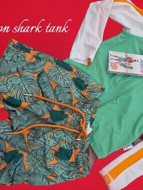 Shark Tank swimzip 2pc swimsuit set Boys 2T